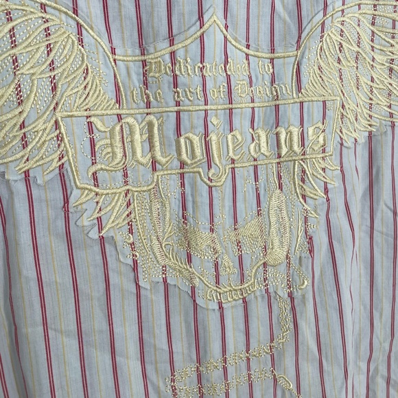 Men's Striped Shirt - Multicolor with embroidered back Mojeans XL embroidered - Picture 8 of 9